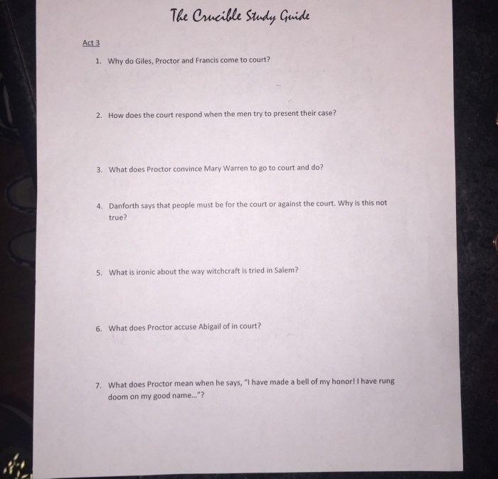 Act 3 crucible study guide