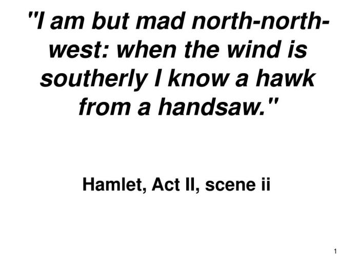 I know a hawk from a handsaw hamlet