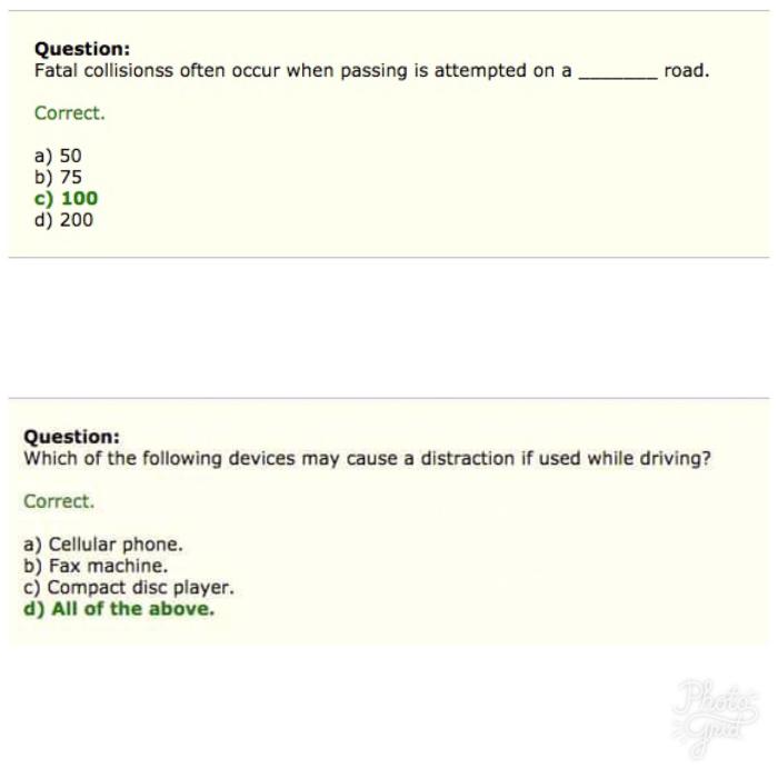 Delaware defensive driving test answers