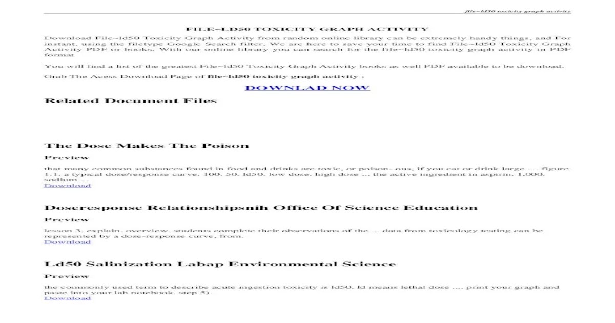 Creating ld50 graphs for different substances answer key